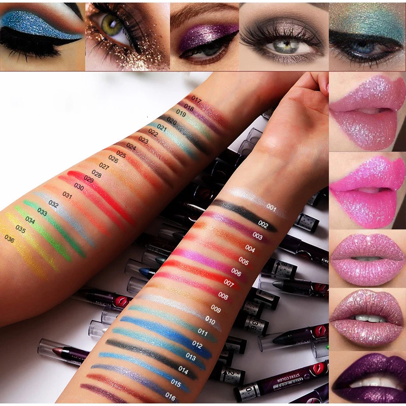 1PC Waterproof Eyeshadow Pen Long Lasting Glitter Shimmer Eye Shadow Matte Pearlescent Eyeshadow Pencil Stick Makeup 240624