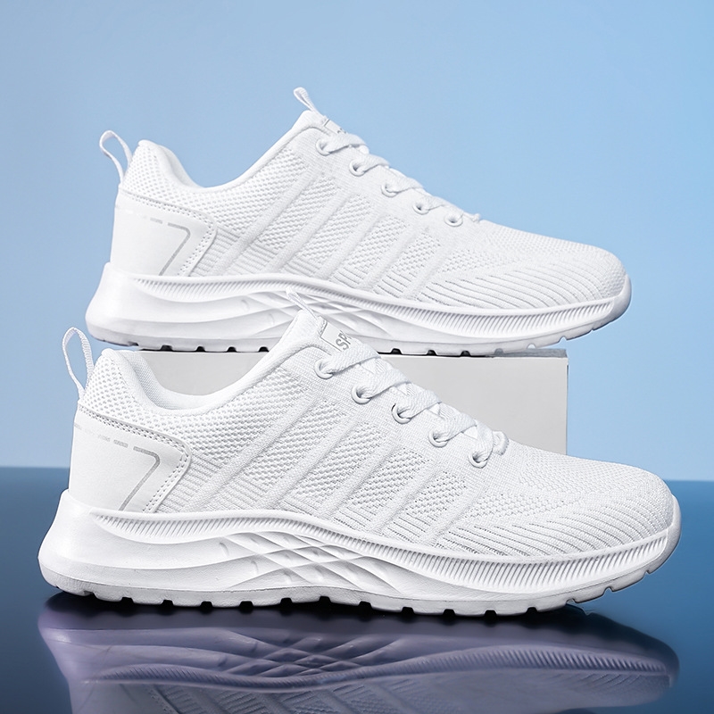 new 2024 Spring Summer Large Size Couple Fashion Shoes Casual Soft Sole Sports Shoes Breathable Single Flying Woven Running Mesh Shoes