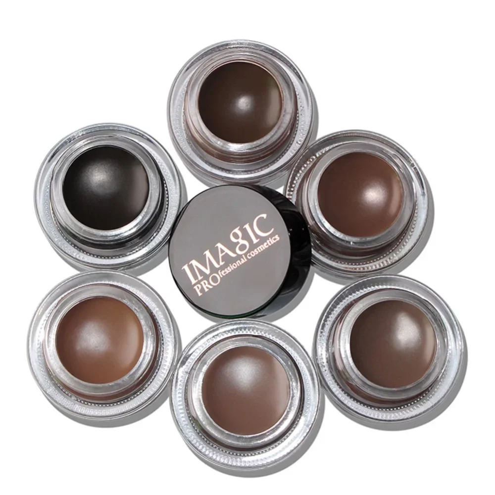 IMAGIC Professional Eye Brow Tint Makeup Tool Waterproof Brow Cream 6 Color Black Brown Eyebrow Gel With Brow Brush 240625