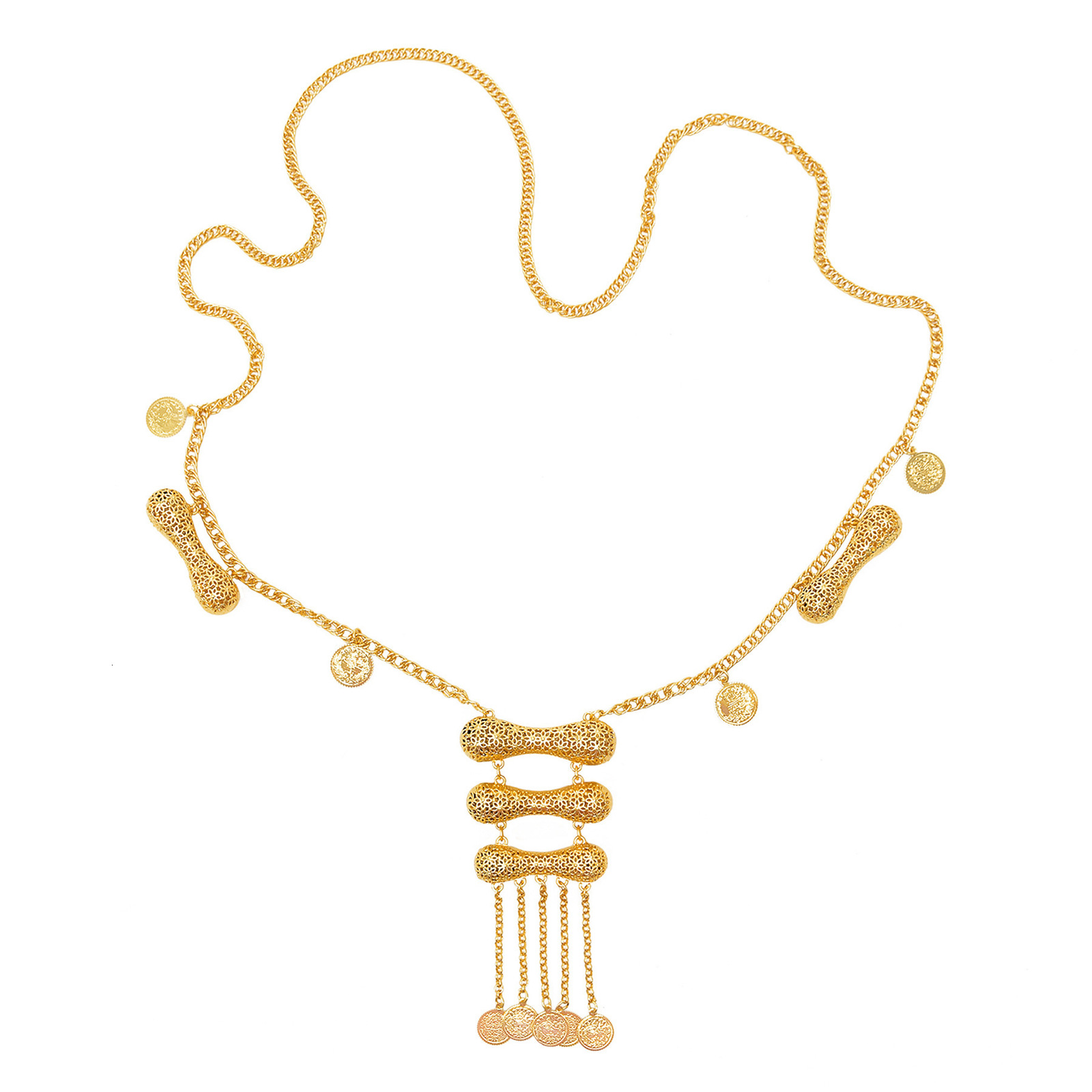 Navel Bell Button Rings Handmade Jewelry Body Chain For Bridal Kurdish Wedding Jewelry Chain With Coins Gold Plated Ethnic Bridal Gifts 2