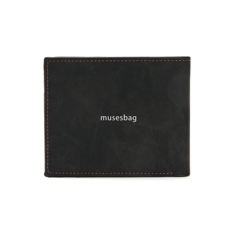 High quality men's fashionable and atmospheric classic retro wallet leisure and practical multi-functional two fold short horizontal car stitchin
