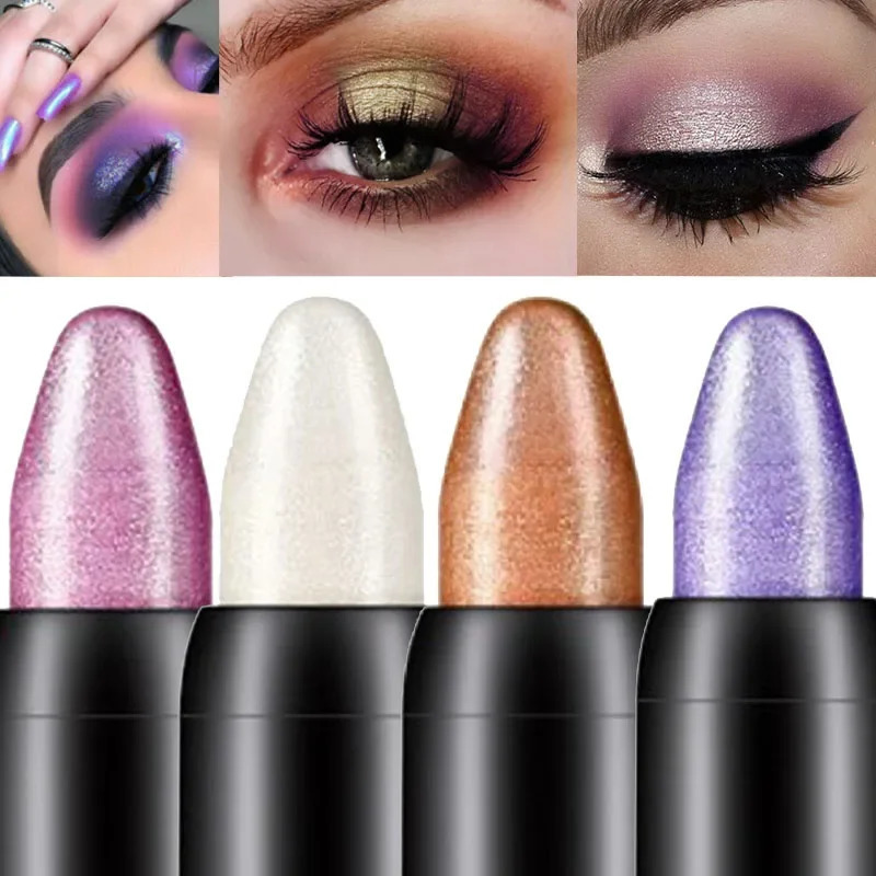 Bling Eye Shadow Pen 16 Colors Eyeshadow Stick Eyeshadow Palettes Women Bling Silkworm Pen Pearlescent Eye-shadow Glitter Pencil 240624