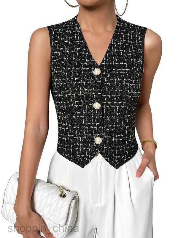 Women Jackets Coats Fashionable Small Fragrant Vest Layered Sleeveless Fashion Single Wear Coat