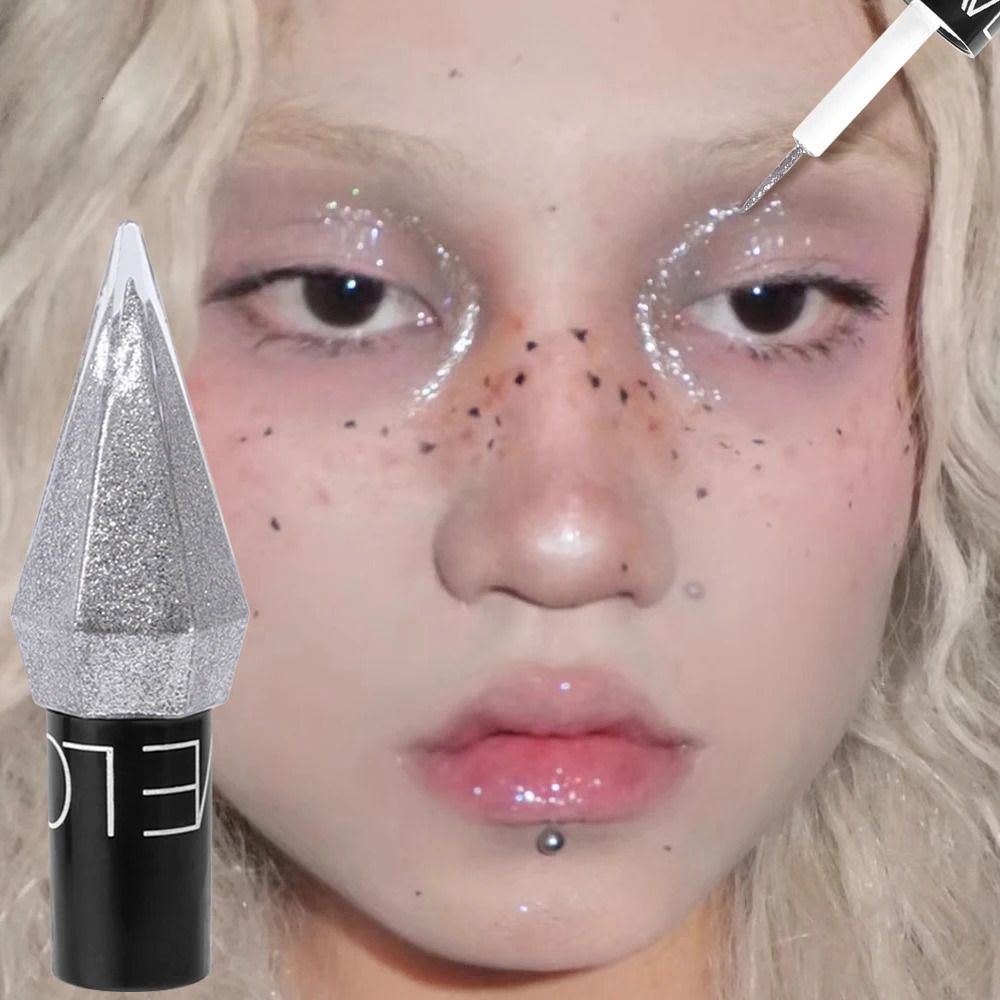 Pearlescent Diamond Silver Liquid Eyeshadow Eyeliner Stick Waterproof Glitter Sequins Rose Gold White Eyeliner Pen Korean Makeup 240624