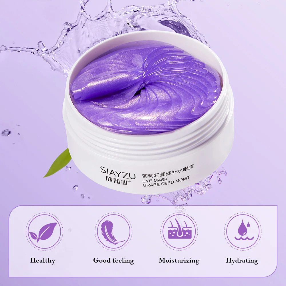 Grape Seed Collagen Eye Mask Anti Dark Circles Eyes Bags Dry Eyes Masks Beauty Skin Care Eye Patches 60Pcs 240624