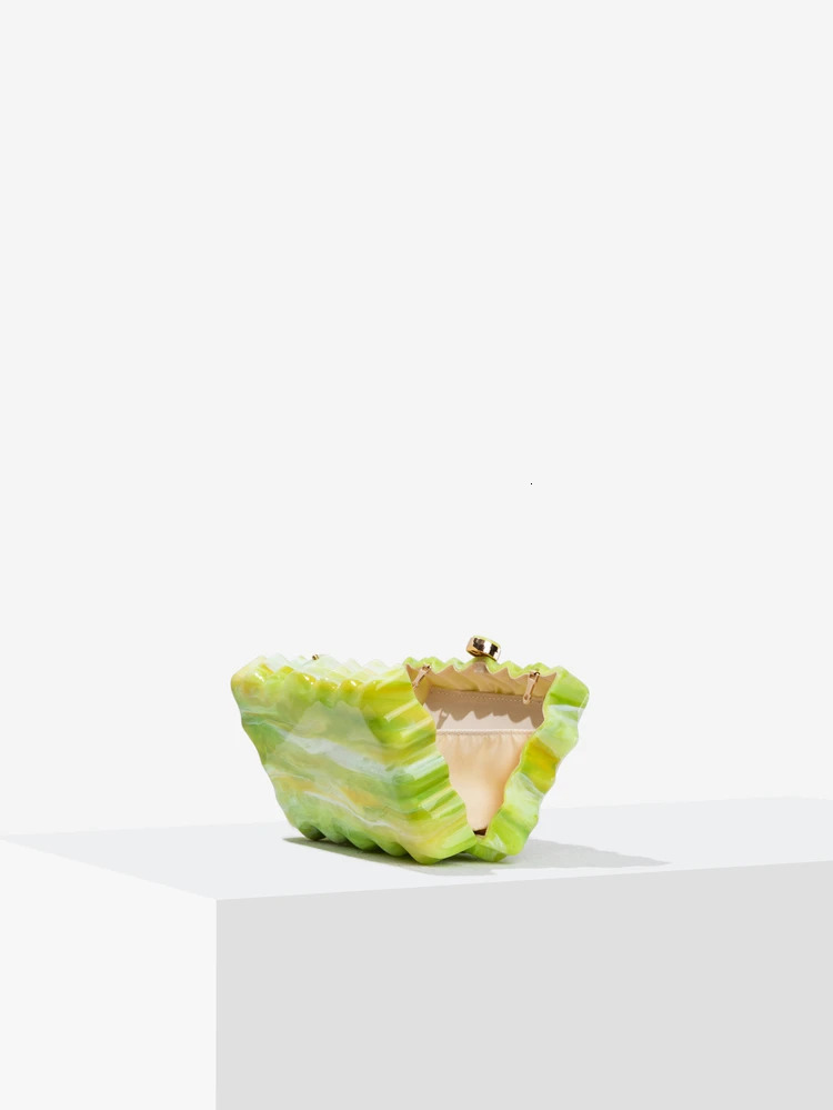 Zigzag Edge Marble Print Women's Evening Clutch Summer Party Purse 4