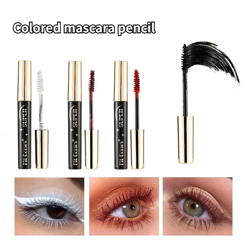 14 Color Mascara Thick Curl Waterproof Non-smudding Stage Makeup Natural Lasting Purple White Red 240625