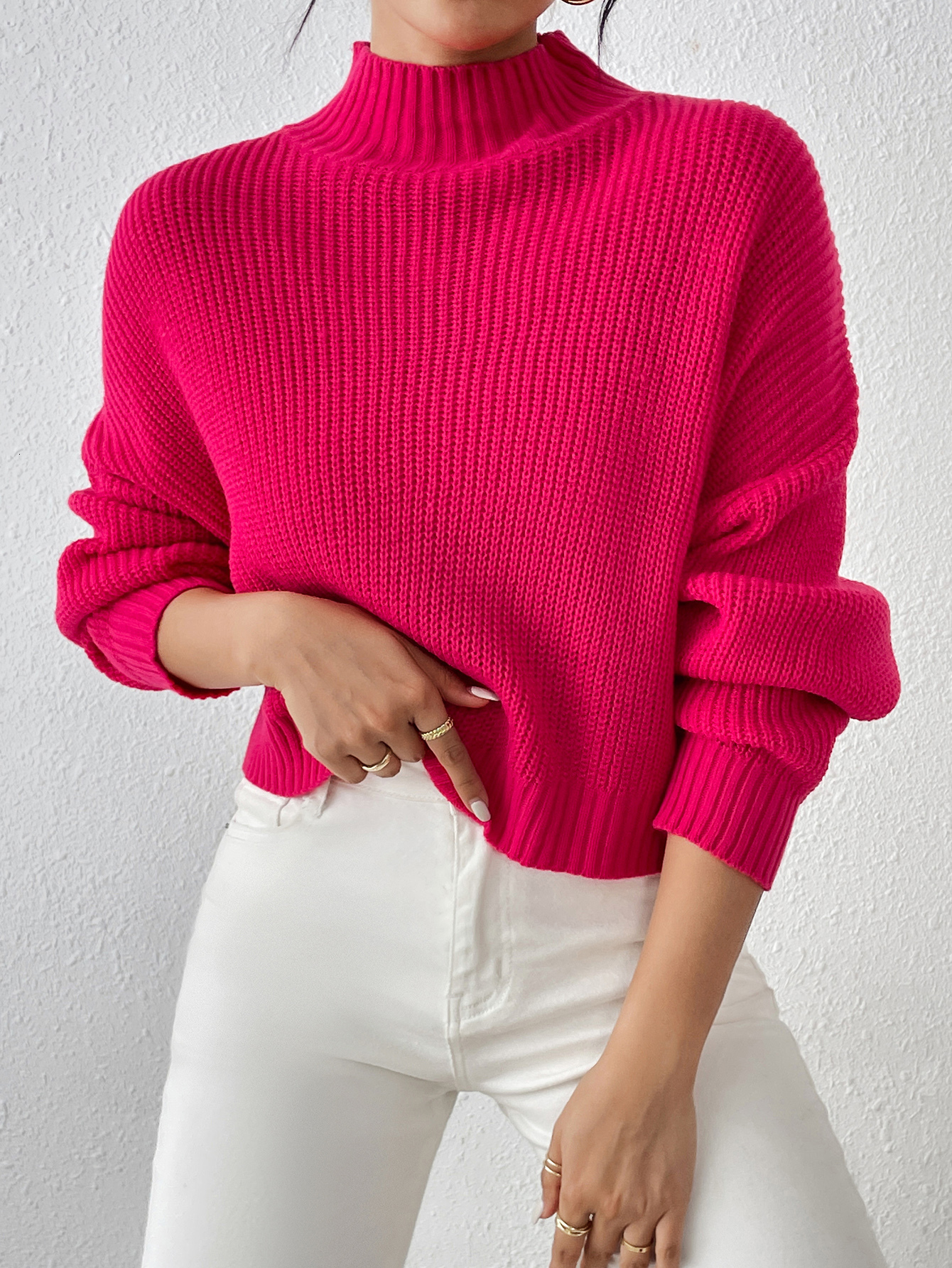 Women's thick knitwear autumn winter loose turtleneck European and American sweater F6.25#54
