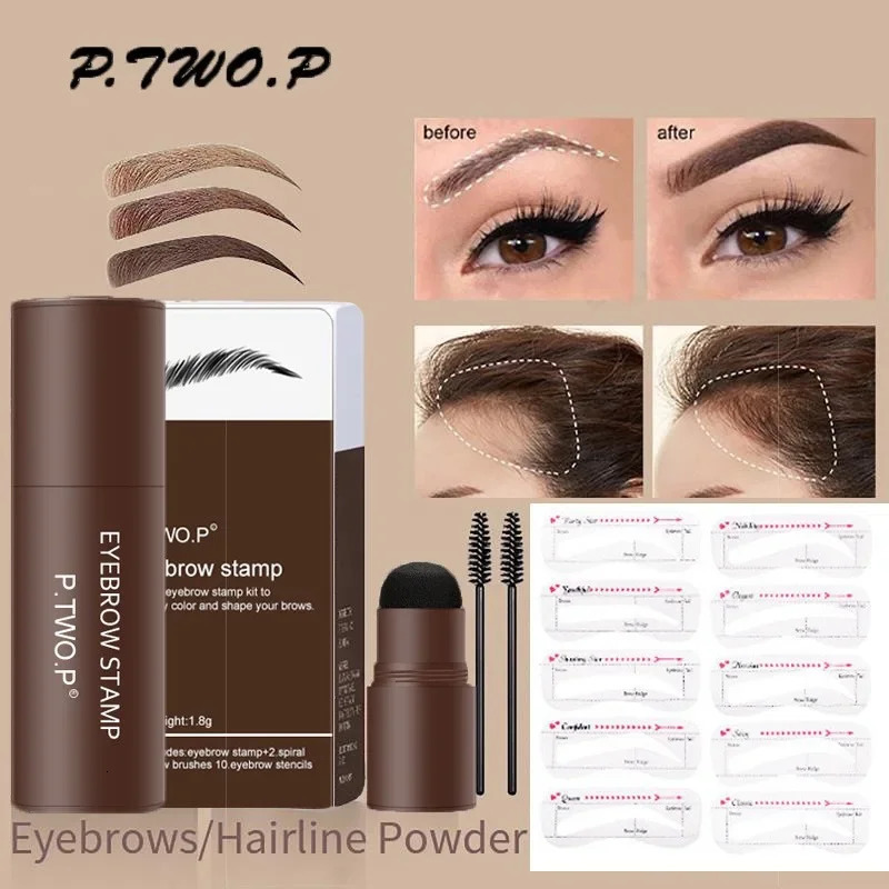 Makeup Eyebrow Powder Stamp Shaping Kit Eyebrow Pencil Stencil Make-up for women Female Cosmetics 240625