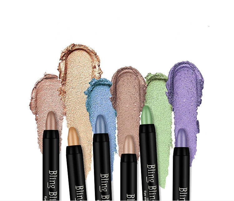 Bling Eye Shadow Pen 16 Colors Eyeshadow Stick Eyeshadow Palettes Women Bling Silkworm Pen Pearlescent Eye-shadow Glitter Pencil 240624