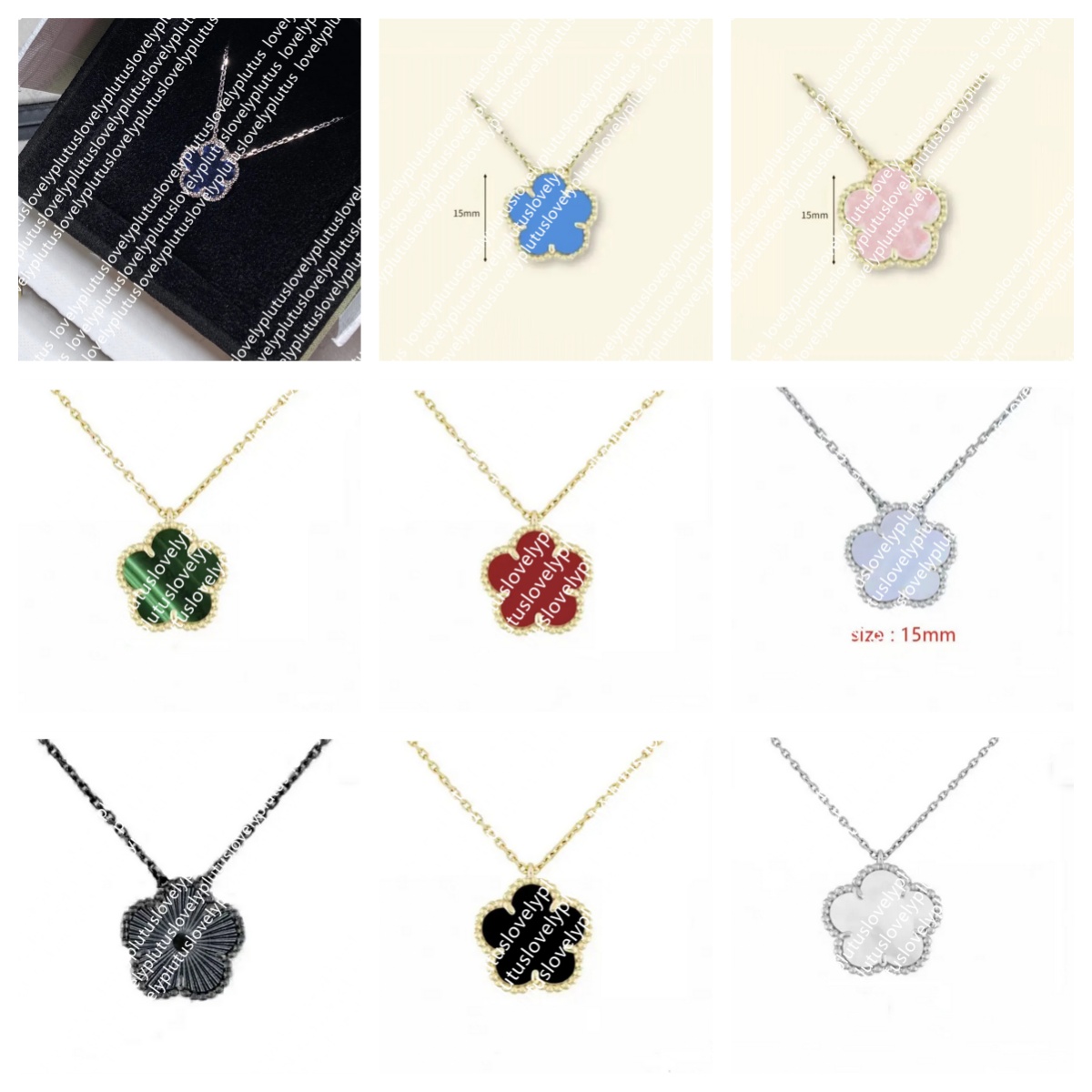 Classic Fashion necklace jewelry Leaf Clover Charm pink colour withdiamonds Designer Jewelry Necklaces for Women Chirstmas Thanksgiving Day gifts