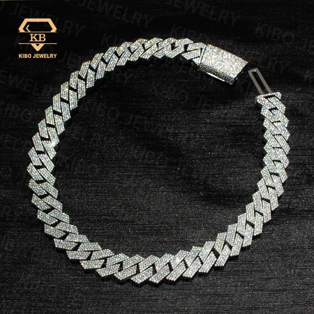 Super Big Sier Cuban Chain Moissanite Dia Hip Hop Necklace