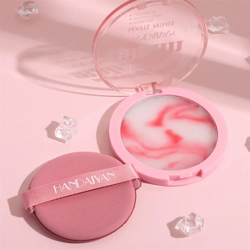 Pink Oil Control Long-lasting Powder Cake with Cosmetic Puff Makeup Powder Waterproof Oil Control Matte Concealer Powder Cream 240624