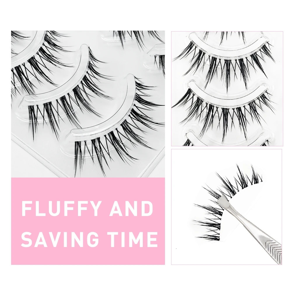 3D Lashes Premade Spikes Cluster Eyelash Mix Extension Individual Makeup Super Natural Wispy DIY Premade Peduncle . 240624