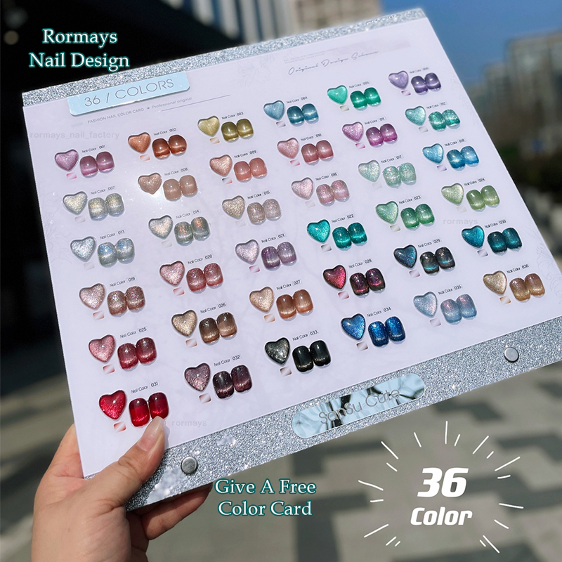 Rormays Star Cat's Eye gel Polished 36PCS Shiny White Moonlight Cat's Eye UV LED Soaked Durable Varnish Nail Art Factory 15ML