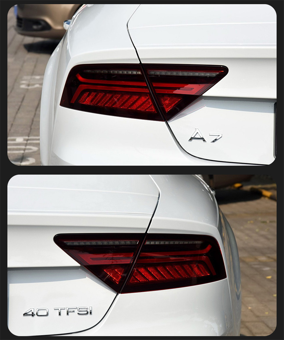 For Audi A7 Tail Lights 20 11-20 18 RS7 LED Taillight Assembly Rear Tail Stop Light Brake Lamp Dynamic Steering Light