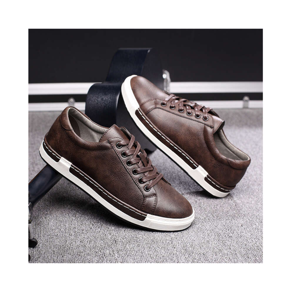 38-48 size yellow black brown grey new arrival leather flat men business casual shoes 920