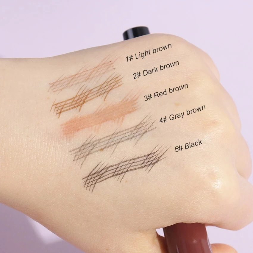 5 Colors Eyebrow Pen Waterproof Long Lasting Natural Dark Brown Black Eye Brow Pencil Cosmetics Beauty Women Makeup Eye Brow 240625