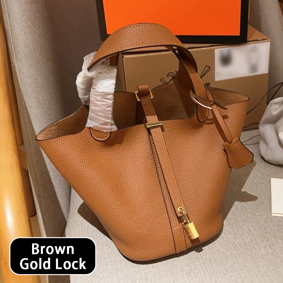 Handbags Hand Bags Designer Shoulder Bag Designer Bags High Quality Genuine leather 18CM 22CM Togo Pochette with Gold or Silver Lock Handbag Basket Bag
