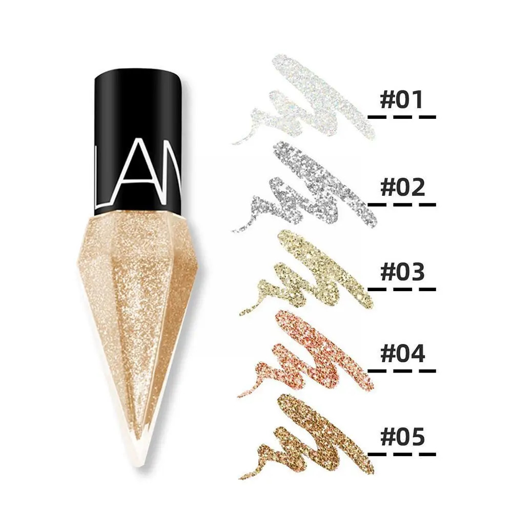 Eye Shadow Pearlescent Diamond Eye Shadow Liquid 5-color Sequins MakeUp Smooth Mini Fine Brush Eyeliner Shine And Head 240624