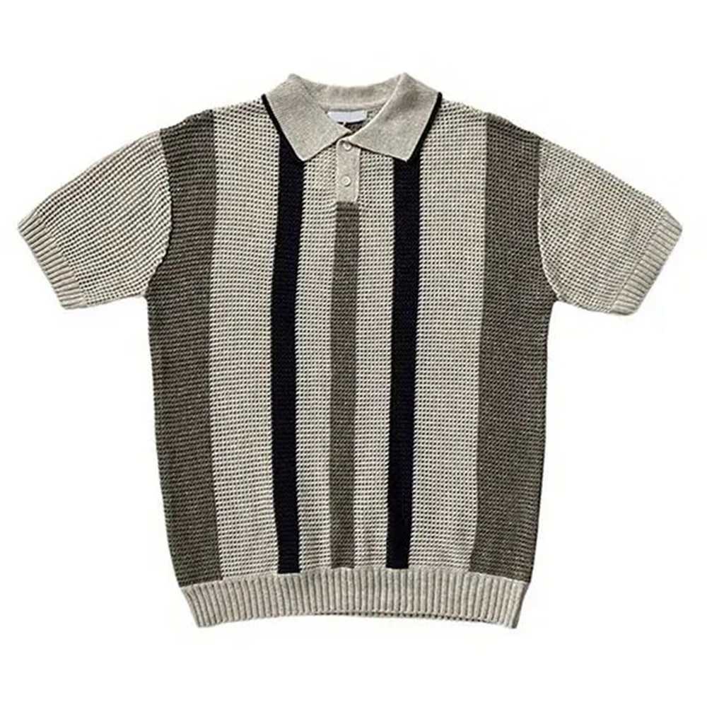 Men's Sweaters New Mens Polo Shirt 2024 Summer Striped Short Sleeve Sleeves T-shirt Casual T-shirt Top Ts Polo Shirt Mens Fashion Knitted Pullove