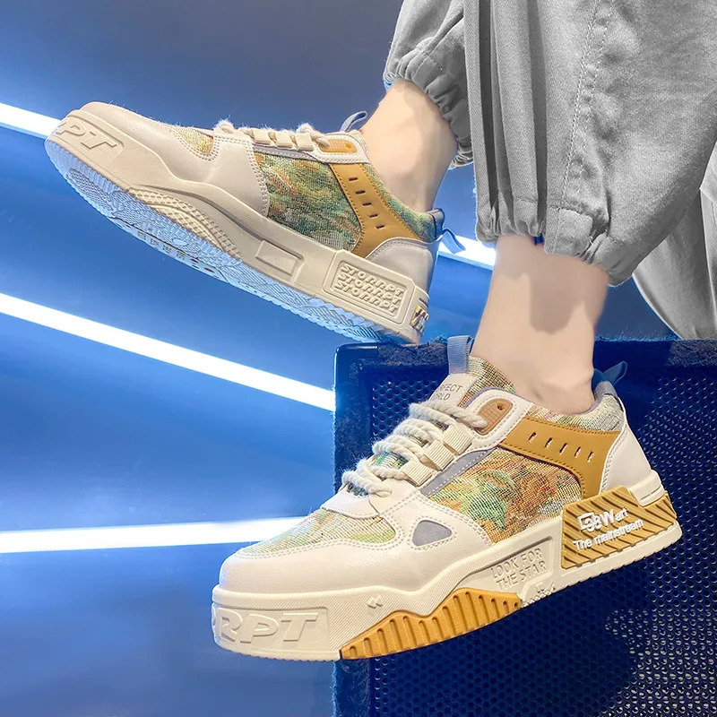 Original Fashion Printed Mens Skateboard Sneakers Comfortable Breathable Flat Sneakers Men Non-slip Sports Shoes Baskets Hommes 240624