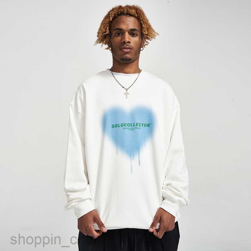 Men's Hoodies Sweatshirts Love print fashion brand round neck sweater mens BF lazy fashion brand Street trend daily casual men wear