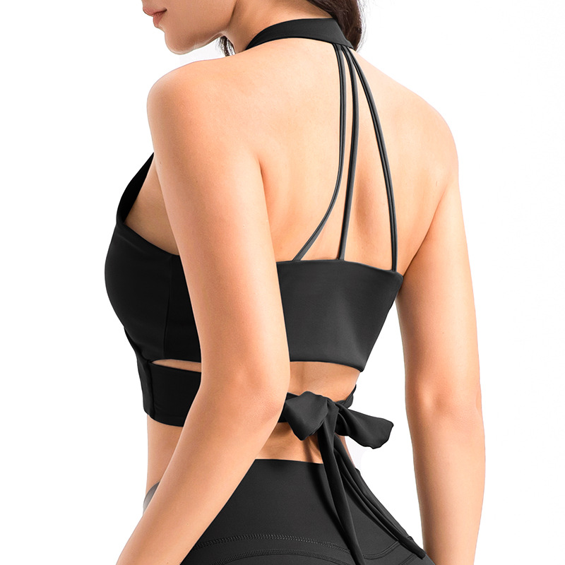 2025--Cross Strap Yoga Bra Top Women Vest with Chest Pad Fitness Training Underwear 25225