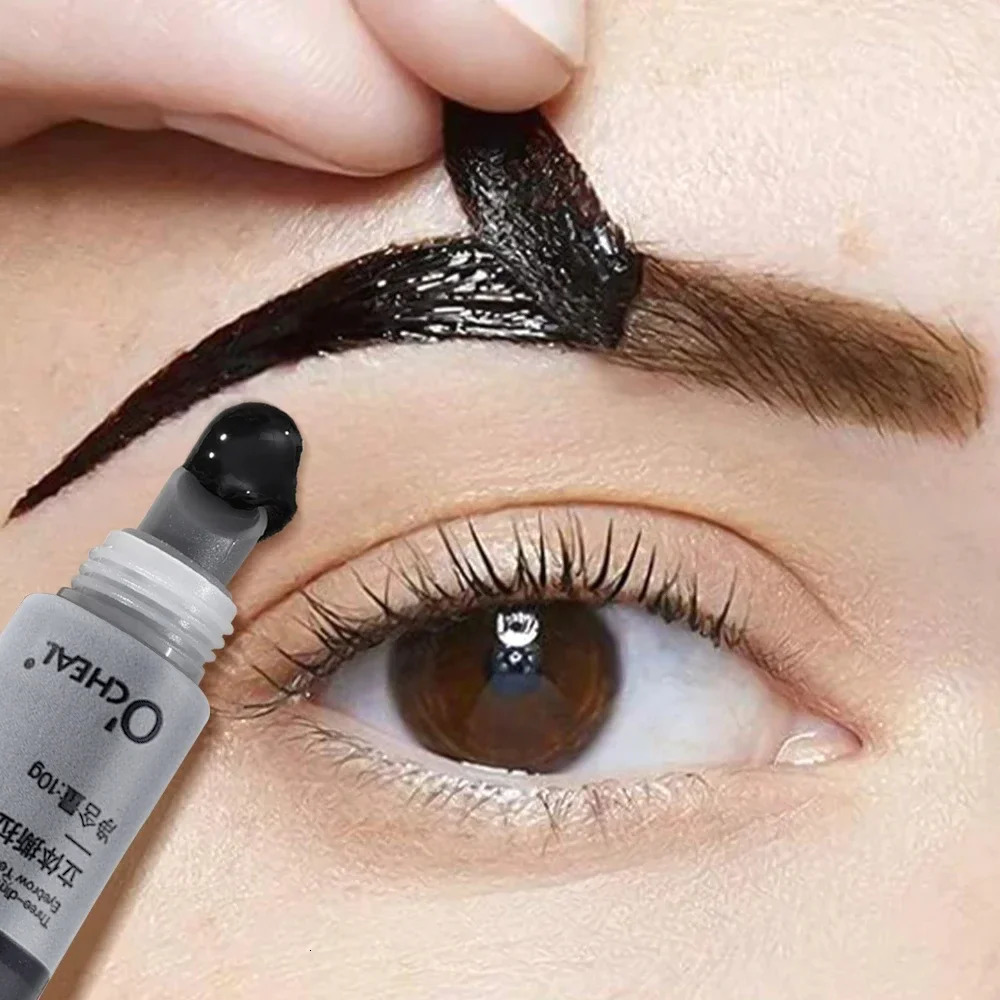 Eyebrow Gel Makeup Tearing Waterproof Long Lasting Semi-Permanent Tattoo Dye DIY Natural Brow Gel Tattoo Tint Cosmetic 4 Color 240625