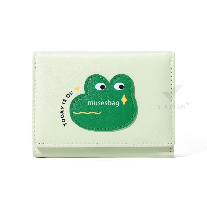 Designer Women's High end Practical Cartoon Crocodile YADAS Classic Versatile Cute Card Bag Fashionable Small PU Leather Short 30% Zero Fold Wall
