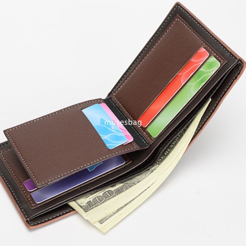 Fashionable men's high-end feeling classic retro wallet retro short and ultra-thin wallet practical handheld bag men's change bag card bag m