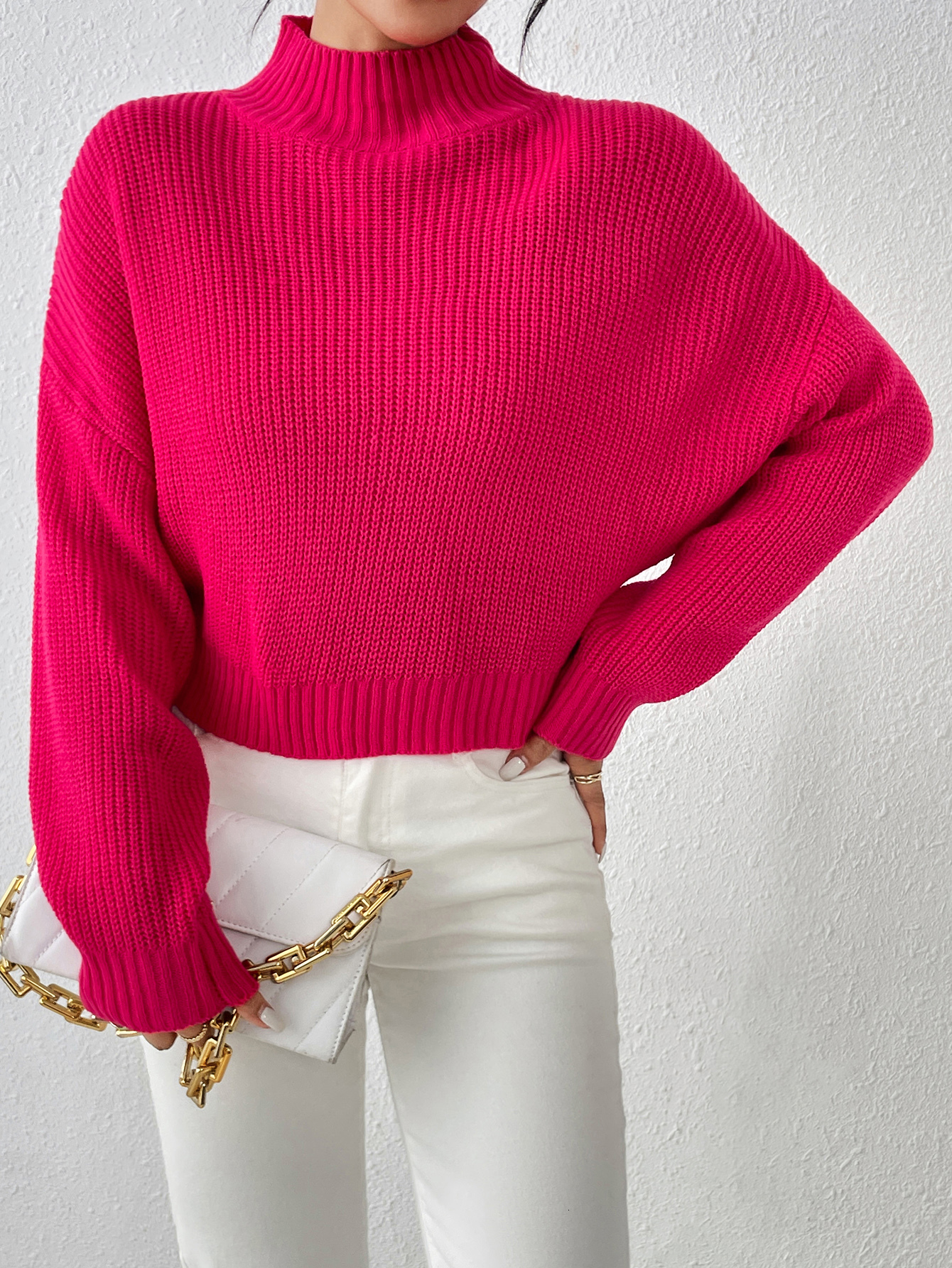 Women's thick knitwear autumn winter loose turtleneck European and American sweater F6.25#54
