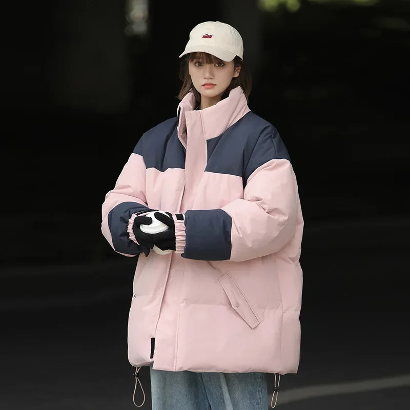 Winter New Loose and Thickened Warm Standing Collar Couple's Cotton Jacket F6.25#86