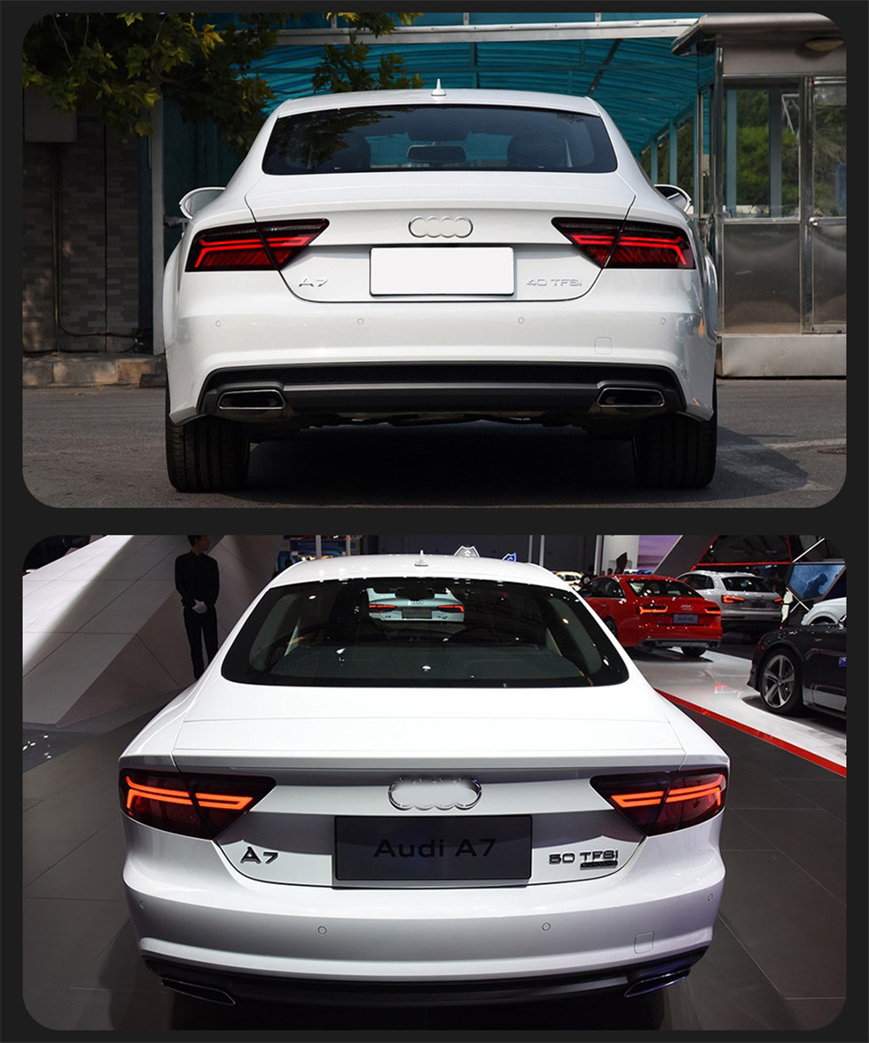 For Audi A7 Tail Lights 20 11-20 18 RS7 LED Taillight Assembly Rear Tail Stop Light Brake Lamp Dynamic Steering Light