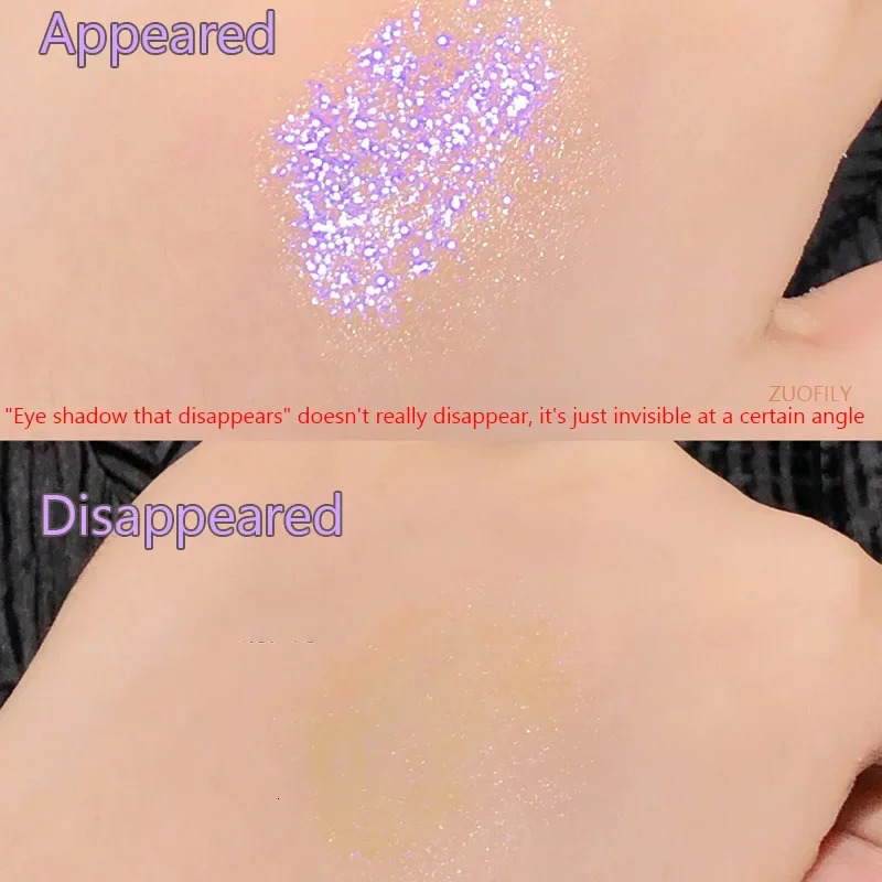 Disappears Glitter Eyeshadow Palette Purple Sequins Pigment Crystal Mud Shining Eyes Makeup Waterproof Lasting Midnight Party 240624