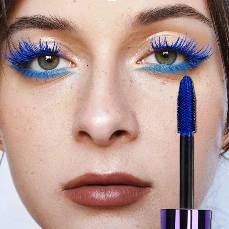 5D Multi-color Mascara Waterproof Fast Dry Eyelashes Curls Extension Make-Up Eyelashes Blue Purple Black White Gold Ink Mascara 240625