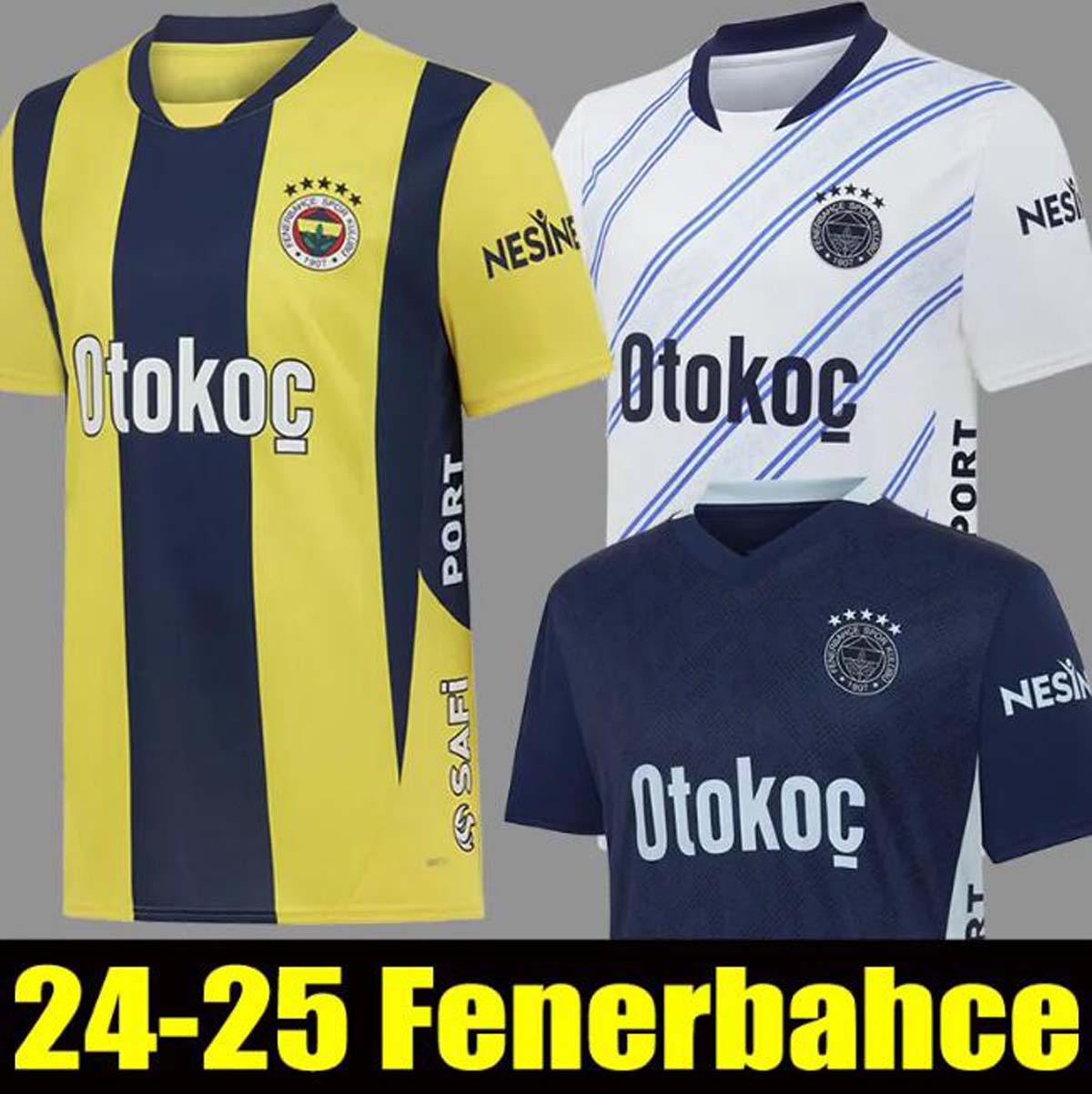 24 25 Fenerbahce Mens Soccer Jerseys DZEKO CRESPO ARDA GULER KAHVECI JOAO PEDRO BATSHUAYI SZALAI 2024 2025 Home Away Football Shirt kit