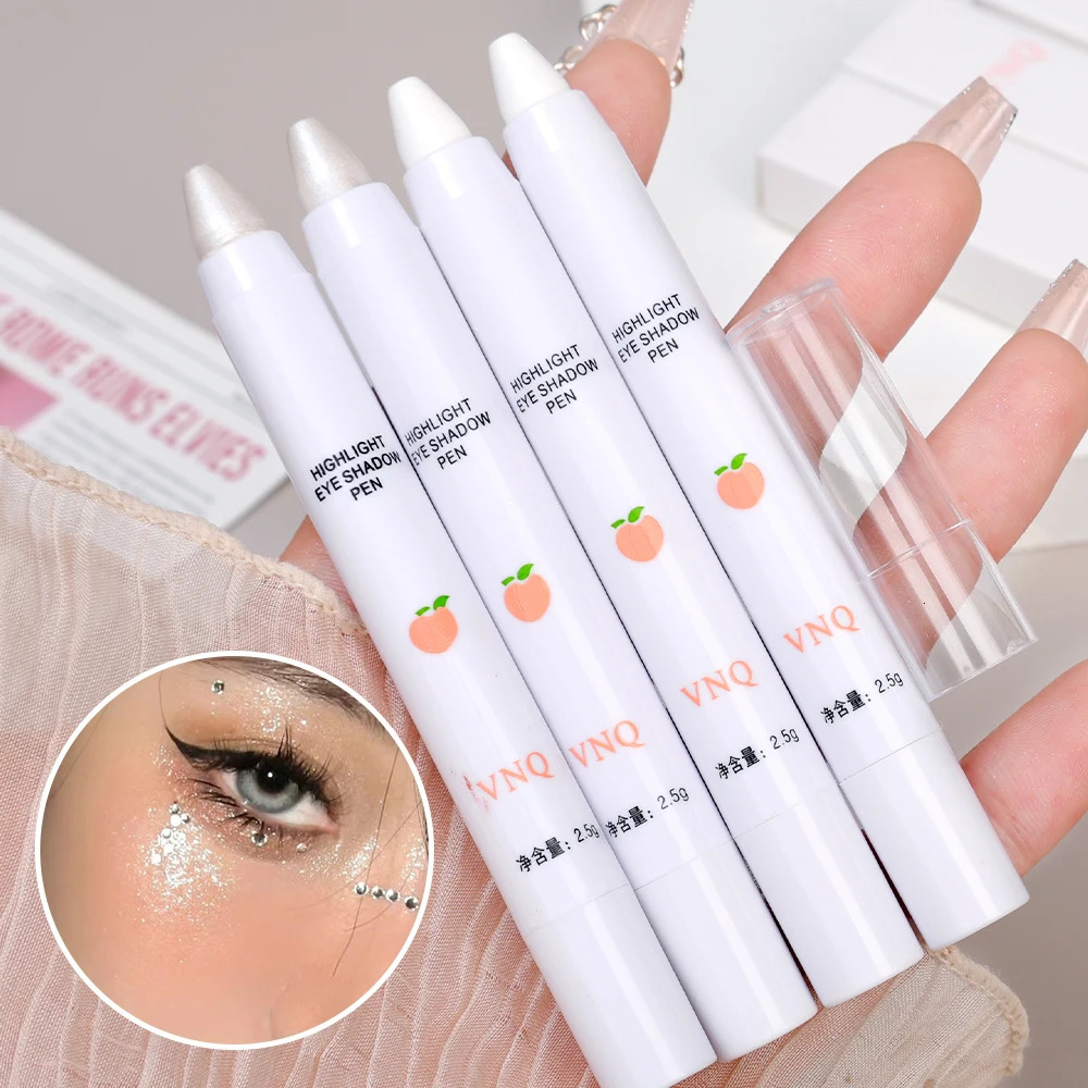 Waterproof Glitter Eye Shadow Highlighter Long Lasting Shimmer Matte White Lying Silkworm Highlighter Stick Korean Makeup 240624
