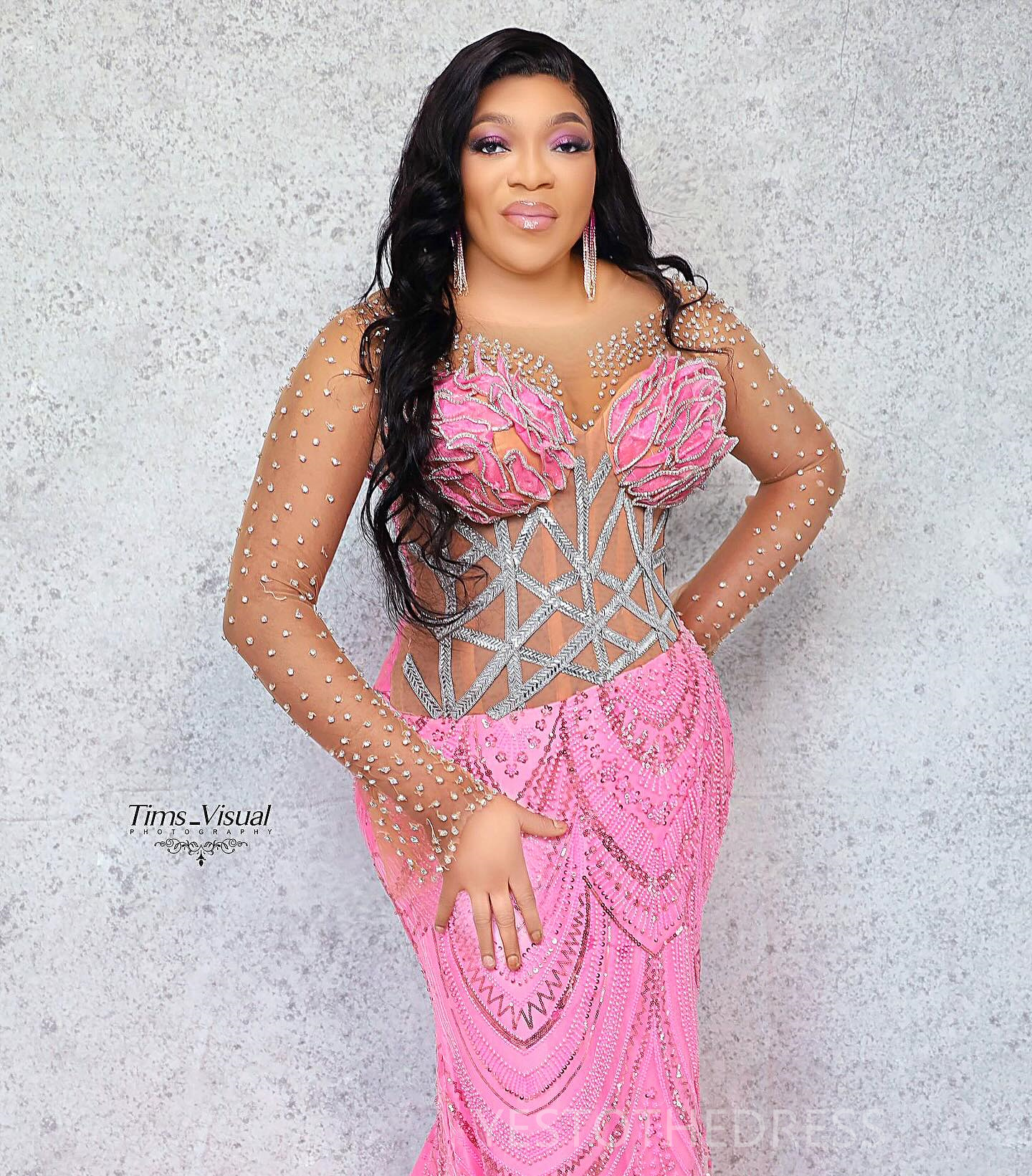 R&W 2024 Plus Size Pink Prom Mermaid Promdress Illusion Long Sleeves Beaded Lace Rhies Decorated urious Birthday Dress Second Reception Gowns AM1234