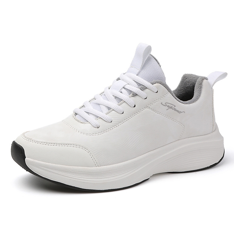 Men'S Shoes New Spring And Autumn Men'S Sports Shoes Black Light Travel Shoes Velvet Cotton Shoes Men Small White Shoes