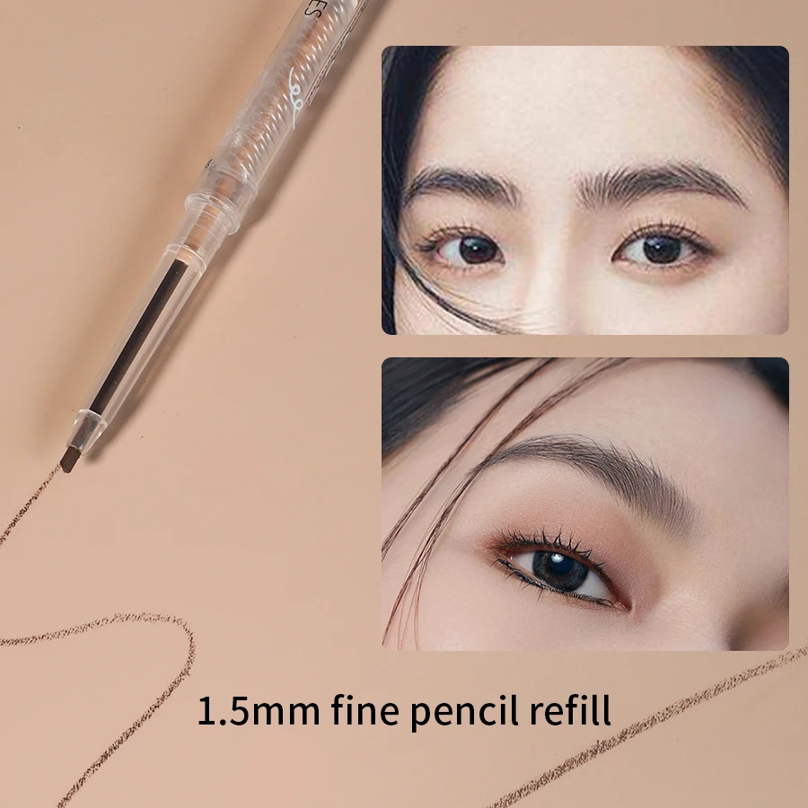 Double End Eyebrow Pencil With Brush Fine Nib A Multi Use Waterproof Is Not Easy To Take Off Makeup 240625