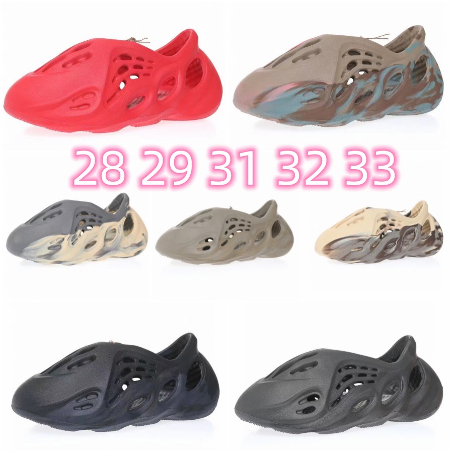 Designer Kids Fashion Foam EVA Runner Kan Slides Toddlers Infants Children Slide Slippers White Black Desert Sand Bone Resin Sandals 26-35