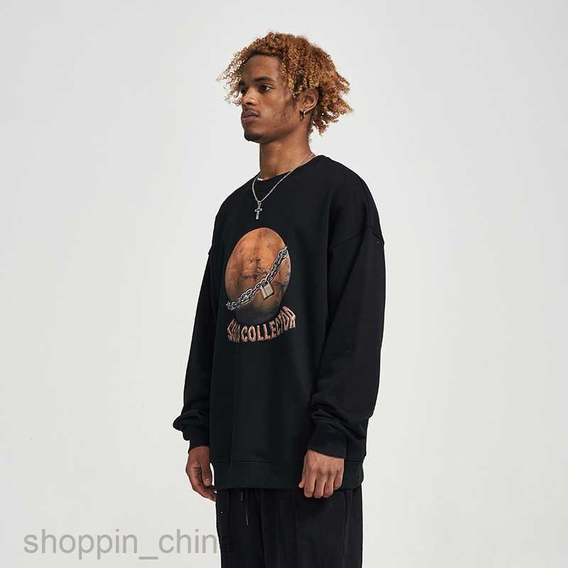 Men's Hoodies Sweatshirts Men's clothing spring style personalized blockade planet sweater letter casual round neck loose men sweater