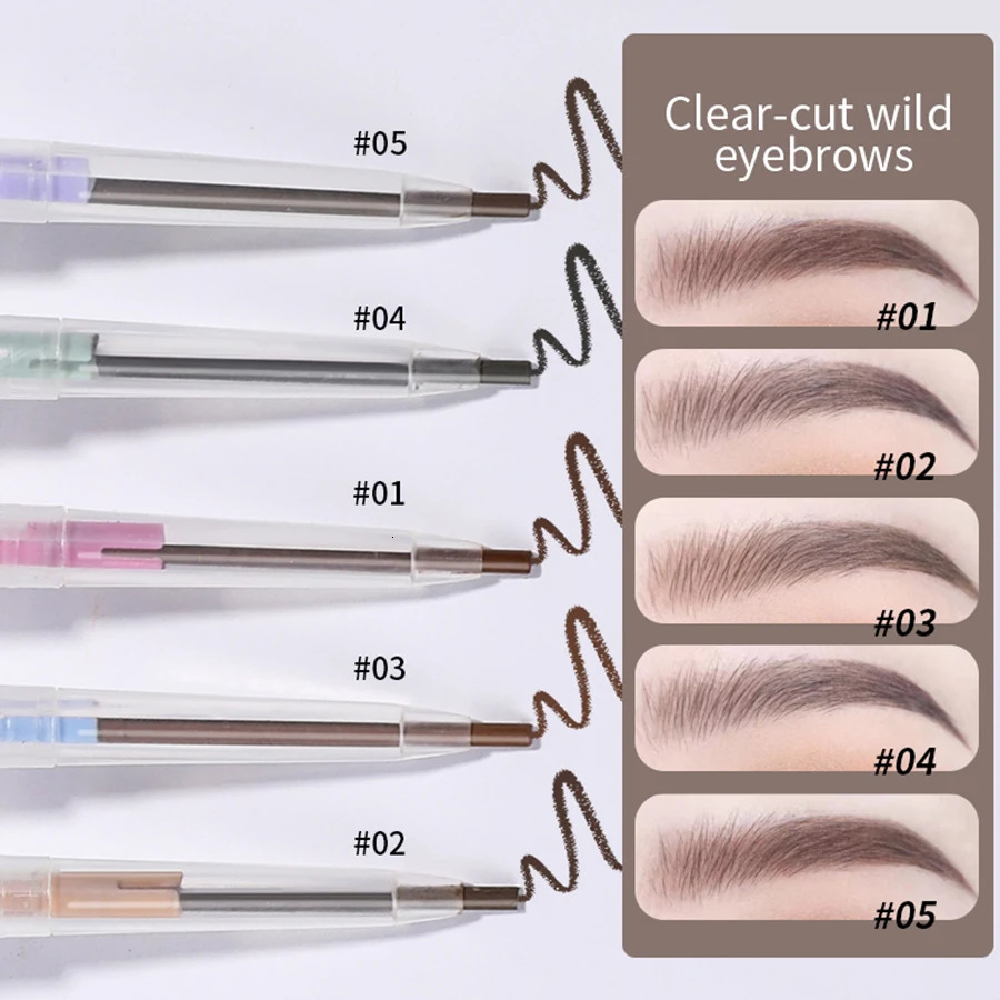 Double End Eyebrow Pencil With Brush Fine Nib A Multi Use Waterproof Is Not Easy To Take Off Makeup 240625
