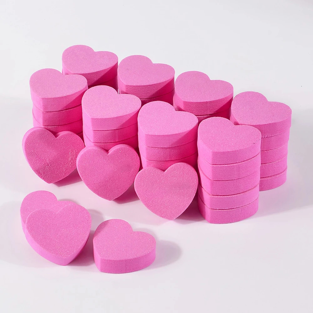 1pc5pcs10pcs Heart Sponge Nail Files Blocks 180240 Double-sided Polishing Sanding Buffer Washable Sandpaper Manicure Tools 240625