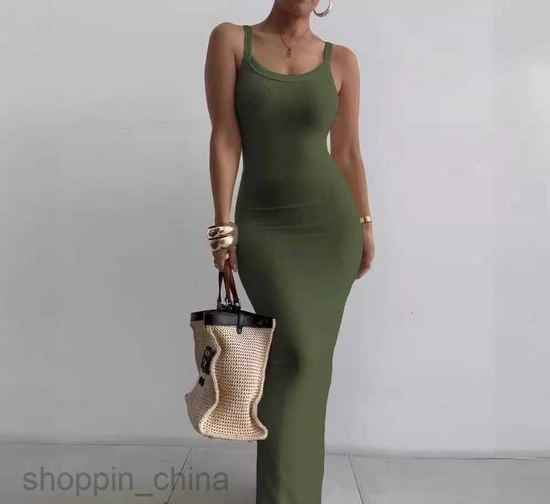 Women Dresses Summer New Fashion Print Round Neck Sleeveless suspender Slim Fit Wrap Hip Dress