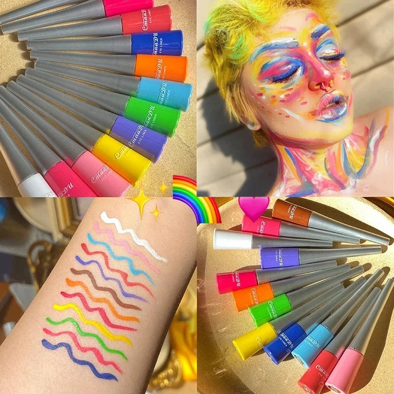 Colorful Sexy Eyeliner Liquid Blue Pencil Waterproof Easy To Wear Make Up Matte Eye Liner Red Green White Gold Brown Eyeliner 240624