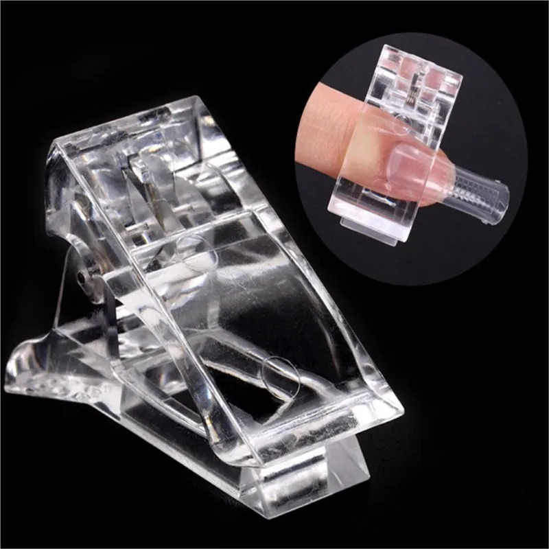 125Pcs Acrylic Nail Clip Transparent Gel Quick Building Nail Tips Clips Fingernail Extension UV Clamps Manicure Art Nail Form 240625