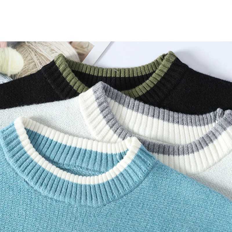 Men's Sweaters Korean Style Mens Hole Decoration Knitted Sweater/Male Slim Fit High Quality Long Slve Pullover Man Casual Sweater 4XL-M Y240622TD