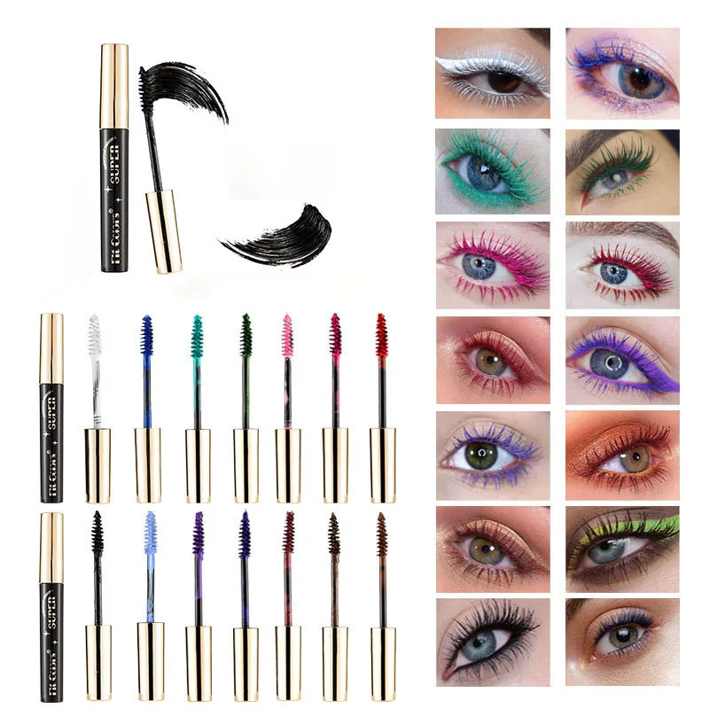 5D Silk Fiber Mascara Lash Color Mascara Waterproof 14 Colors 3D Mascara Eyelash Extension Thick Lengthening Eye Lashes Cosmetic 240625